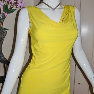 Yellow Scoop Neck Sleeve Business Blouse